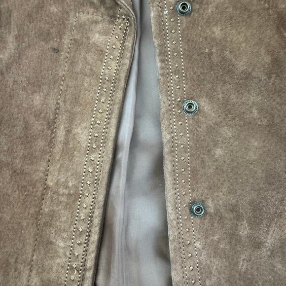 Vintage 1990s/Y2K Chadwicks Womens Jacket Size 14 Suede Floral Embroidered - Picture 6 of 9